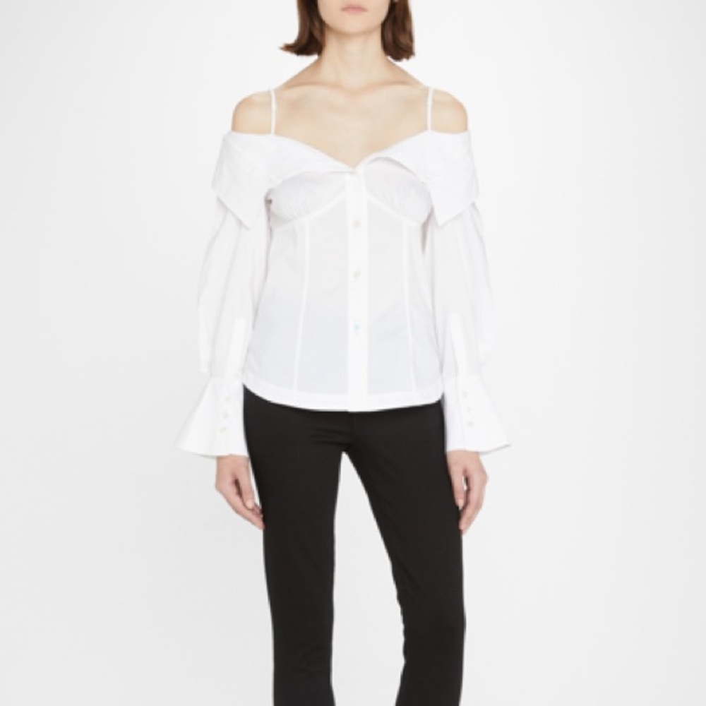 Jonathan Simkhai White Off-Shoulder Blouse